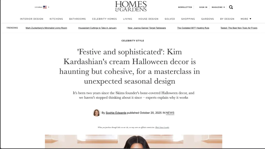 Homes & Gardens: ‘Festive and sophisticated’: Kim Kardashian’s cream Halloween decor is haunting but cohesive, for a masterclass in unexpected seasonal design