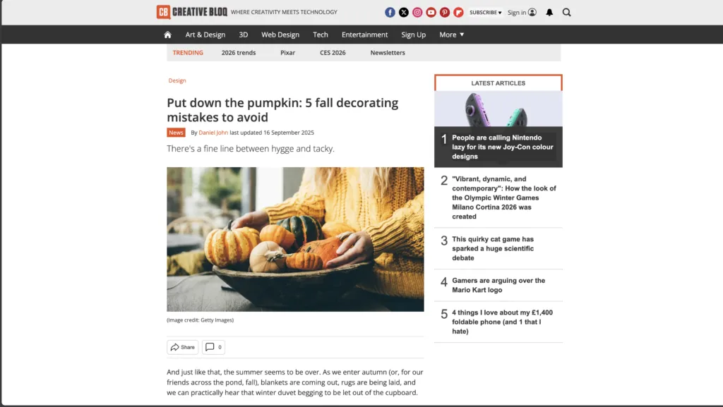 Creative Bloq: Put down the pumpkin: 5 fall decorating mistakes to avoid