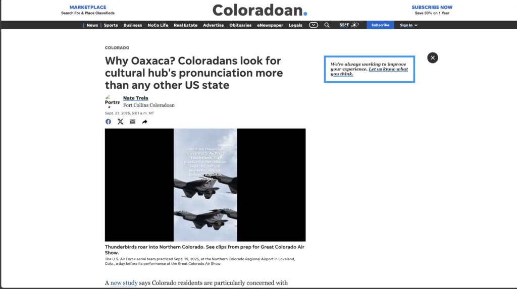 Coloradoan: Why Oaxaca? Coloradans look for cultural hub’s pronunciation more than any other US state