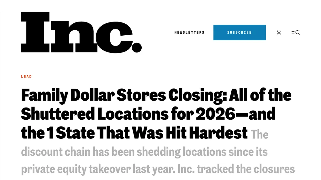 Inc.: Family Dollar Stores Closing: All of the Shuttered Locations for 2026—and the 1 State That Was Hit Hardest